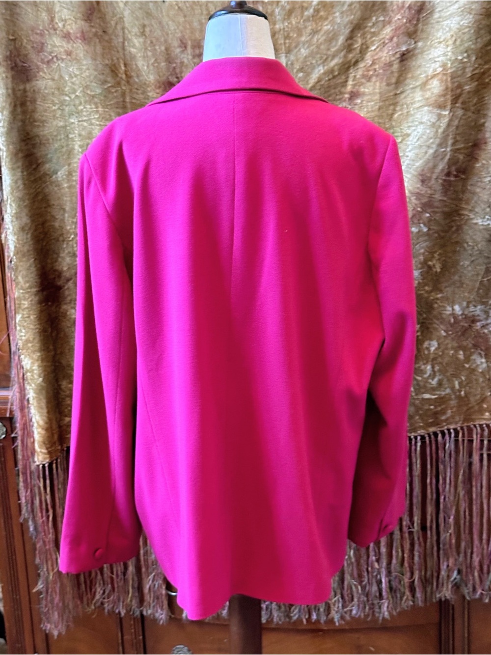 Bob Mackie Hot Pink Embroidered and Beaded Fringe Blazer Jacket - Picture 6 of 6